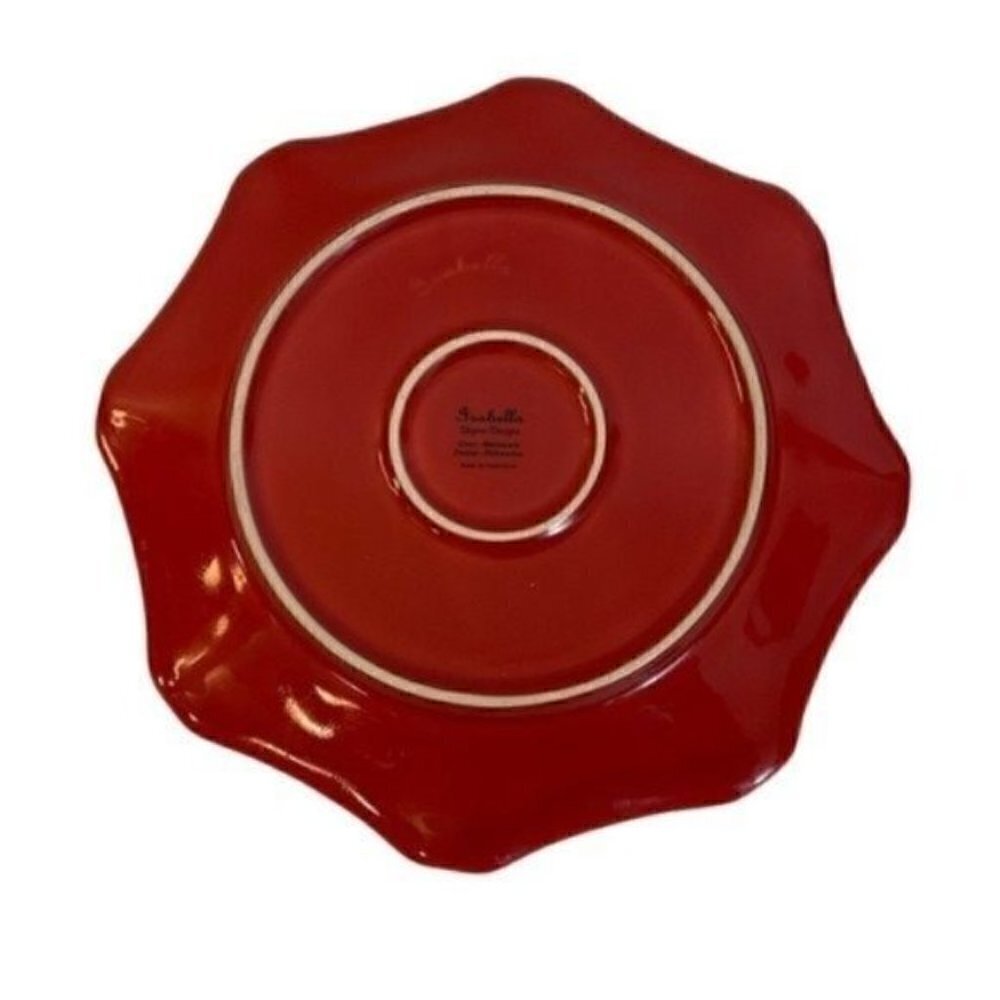 Skyros Designs Isabella Dinner Plate 10.5” Venetian Red Handmade in Portugal - Picture 3 of 5